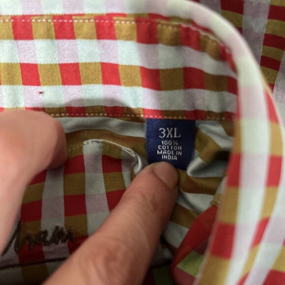Robert Graham Red, Green & Blue Checkered Shirt Mens Size 3XL - Picture 9 of 11